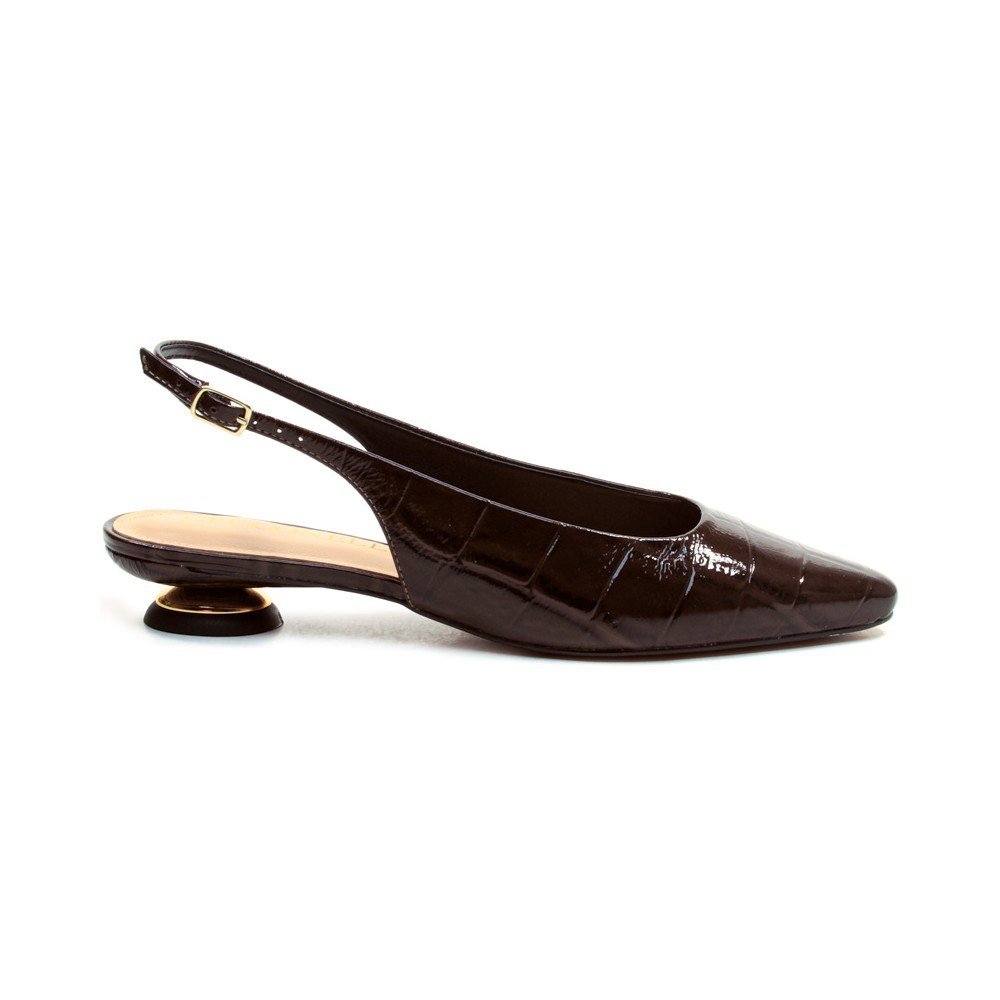 Scarpin Slingback couro salto baixo cecconello 2645001