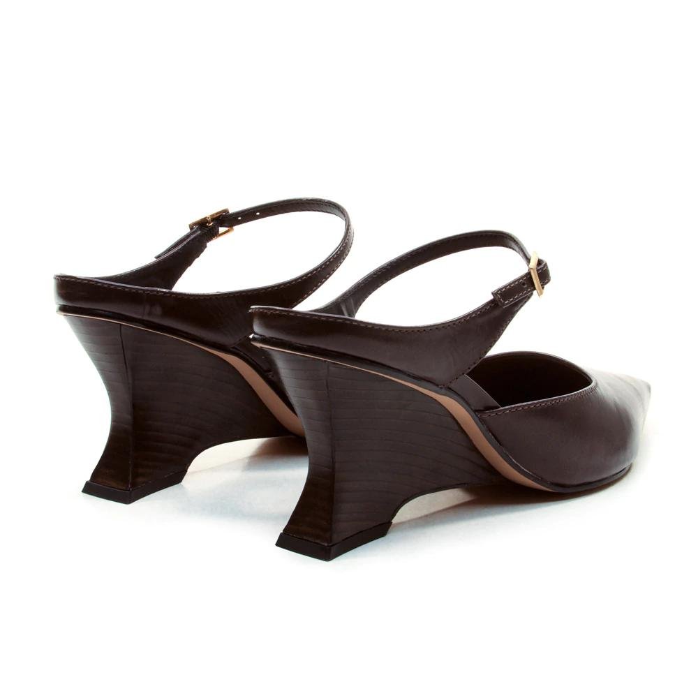 Mule couro salto médio cecconello 2880001 Marrom 6