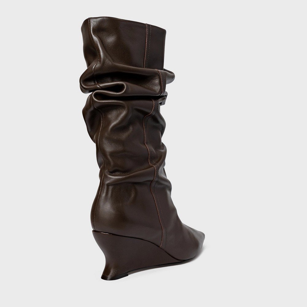 Bota Slouchy Anabela Carrano 1002005 Marrom Escuro 3