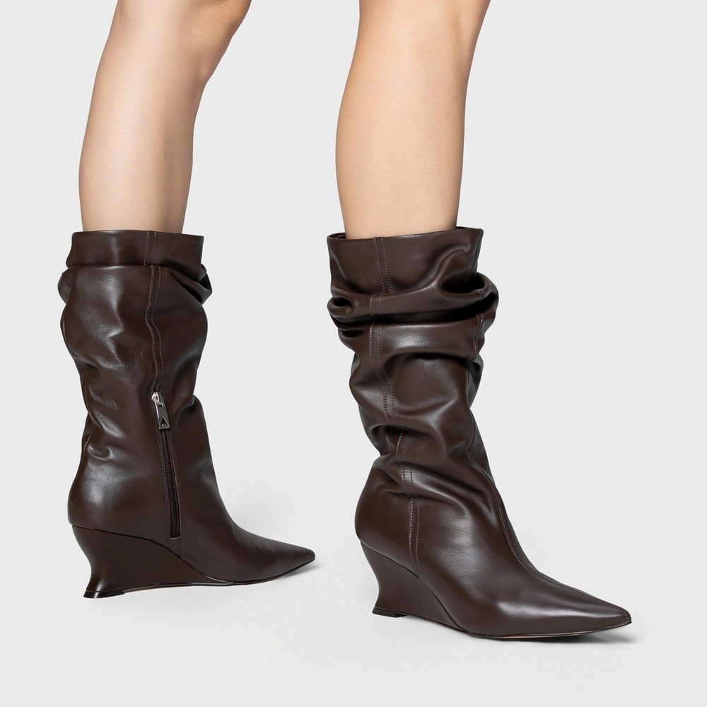 Bota Slouchy Anabela Carrano 1002005 Marrom Escuro 5