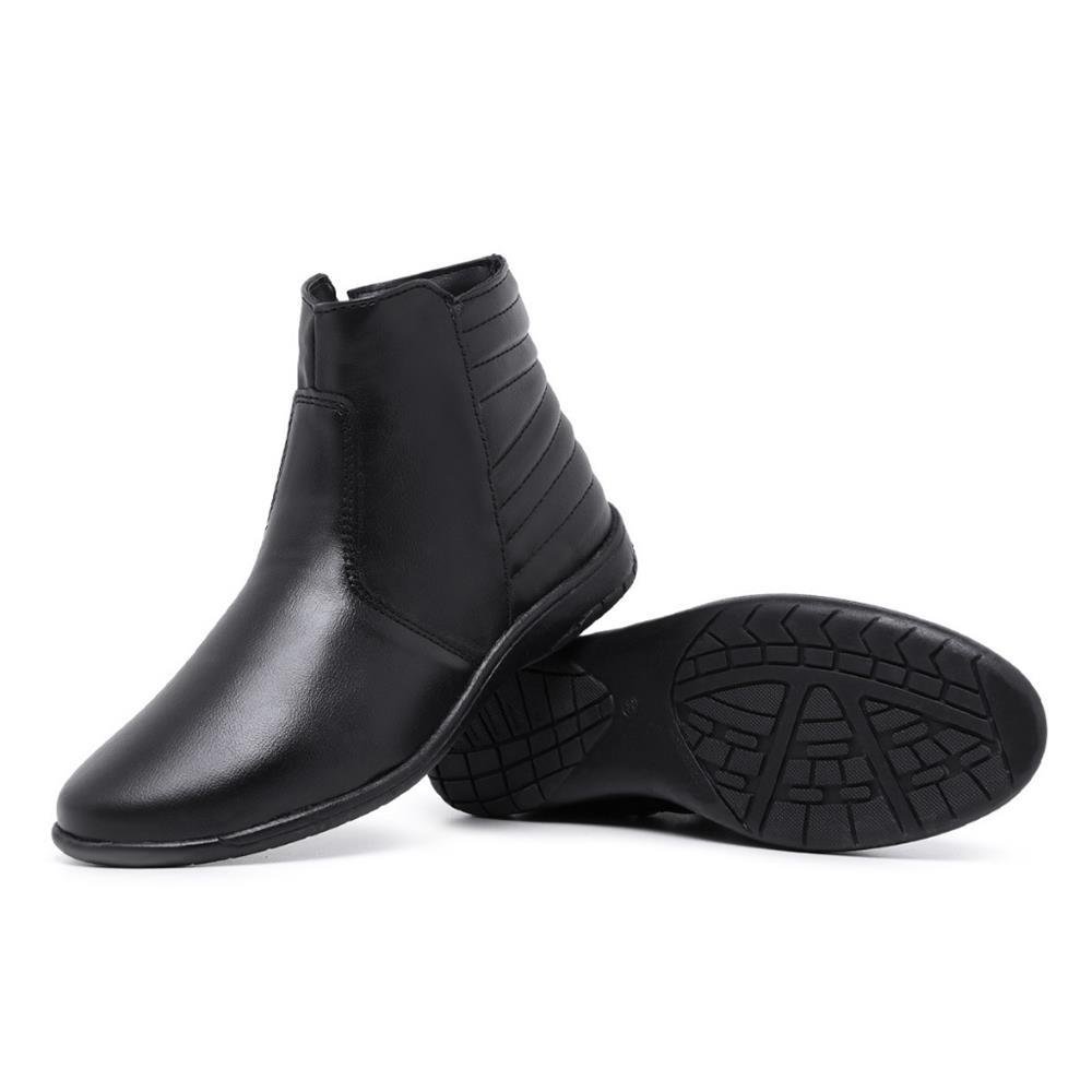 Bota Feminina Cano Curto Zíper Lateral Casual Moderna Preto 5