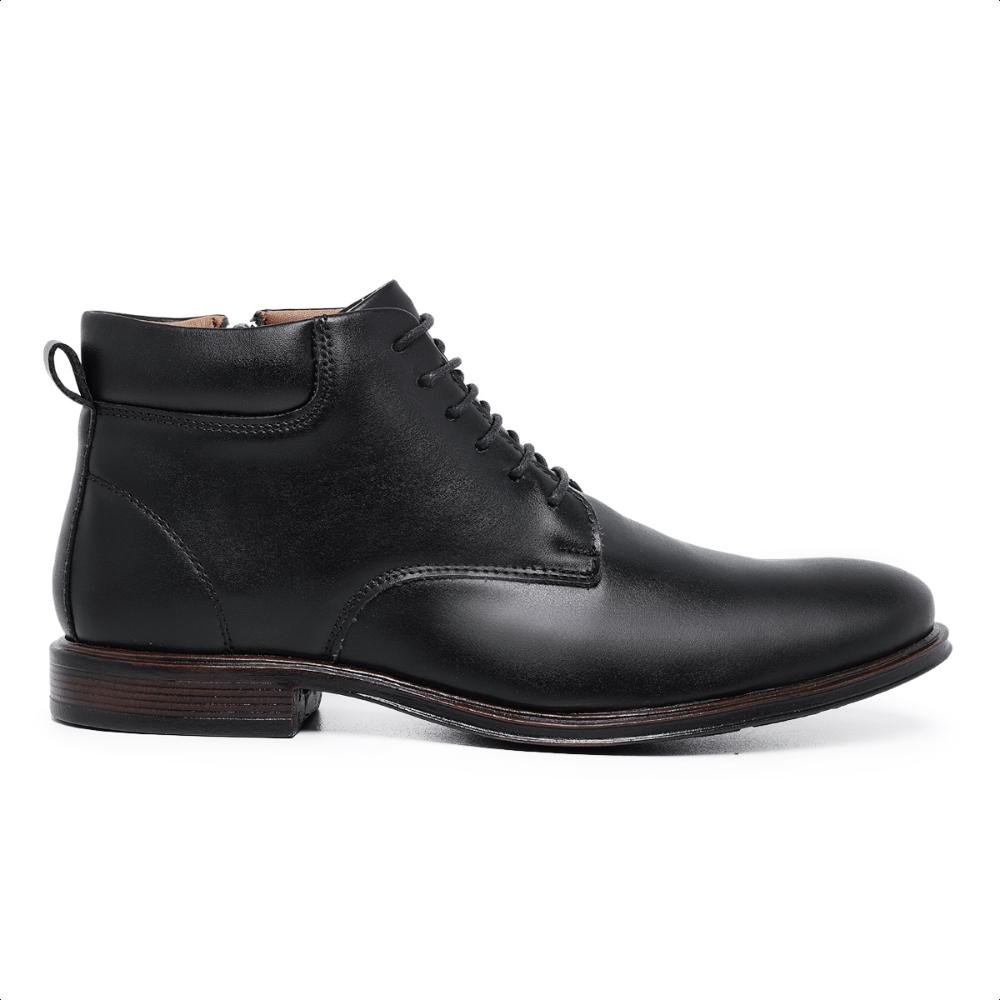 Sapato Social Masculino Cano Alto Cadarço Elegante Moderno Preto 2