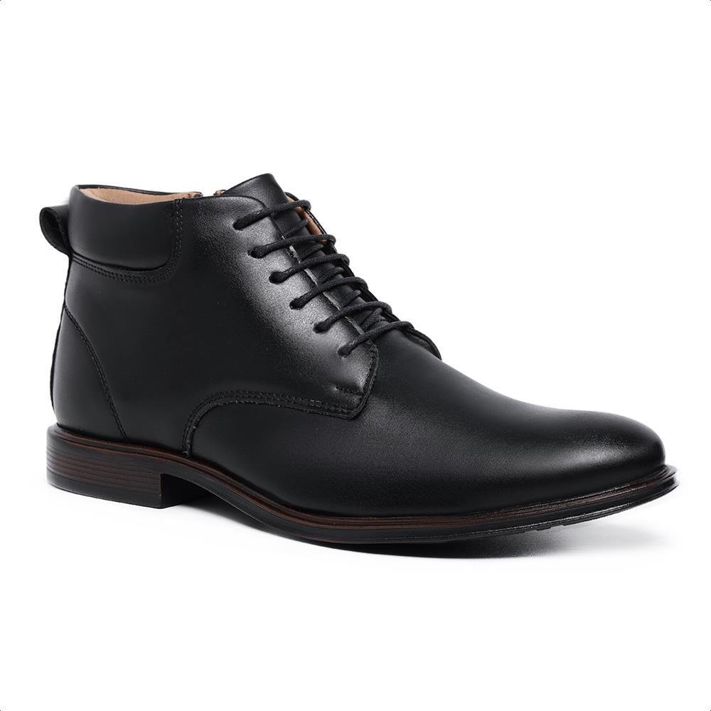 Sapato Social Masculino Cano Alto Cadarço Elegante Moderno Preto 1