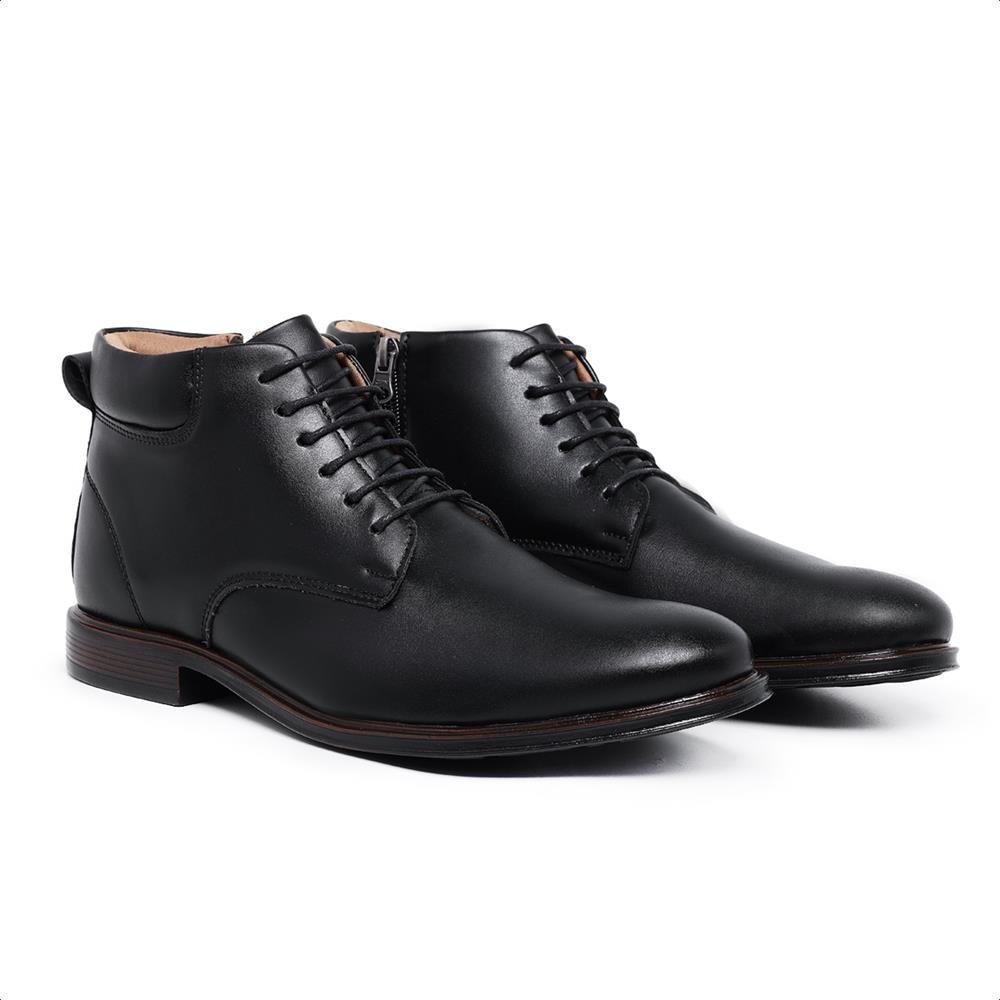 Sapato Social Masculino Cano Alto Cadarço Elegante Moderno Preto 3