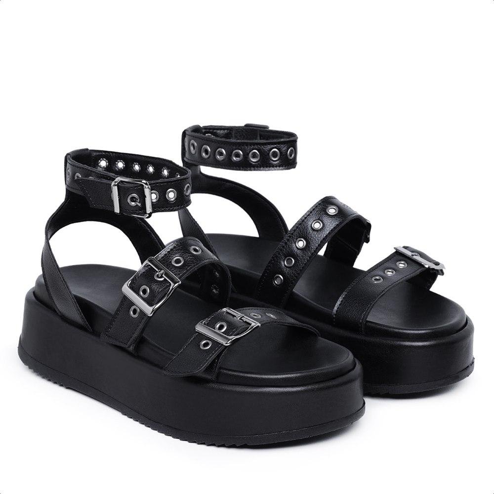 Sandália Papete Feminina Plataforma Fashion Improvizzo Preto 3