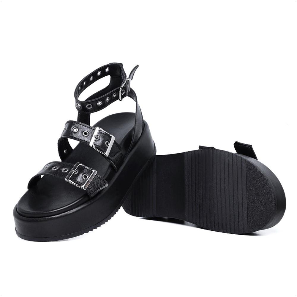 Sandália Papete Feminina Plataforma Fashion Improvizzo Preto 5