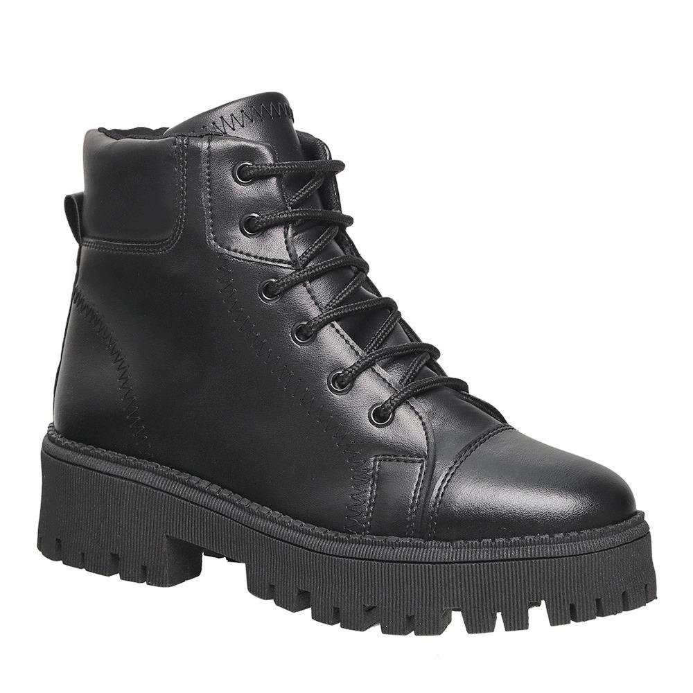 Coturno Feminino Bota Tratorado Cano Baixo Improvizzo Preto 2