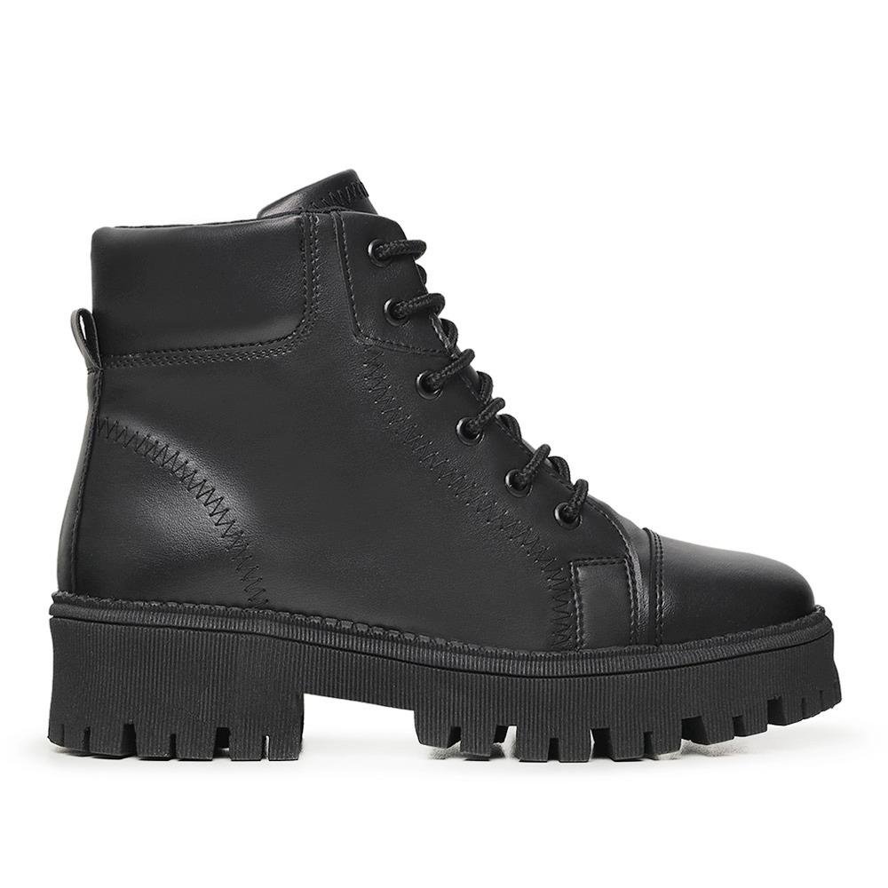 Coturno Feminino Bota Tratorado Cano Baixo Improvizzo Preto 3