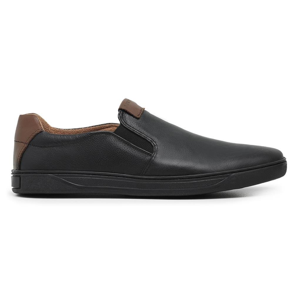 Tênis Slip On Masculino Confortável Dia a Dia Leve Versátil Preto 2