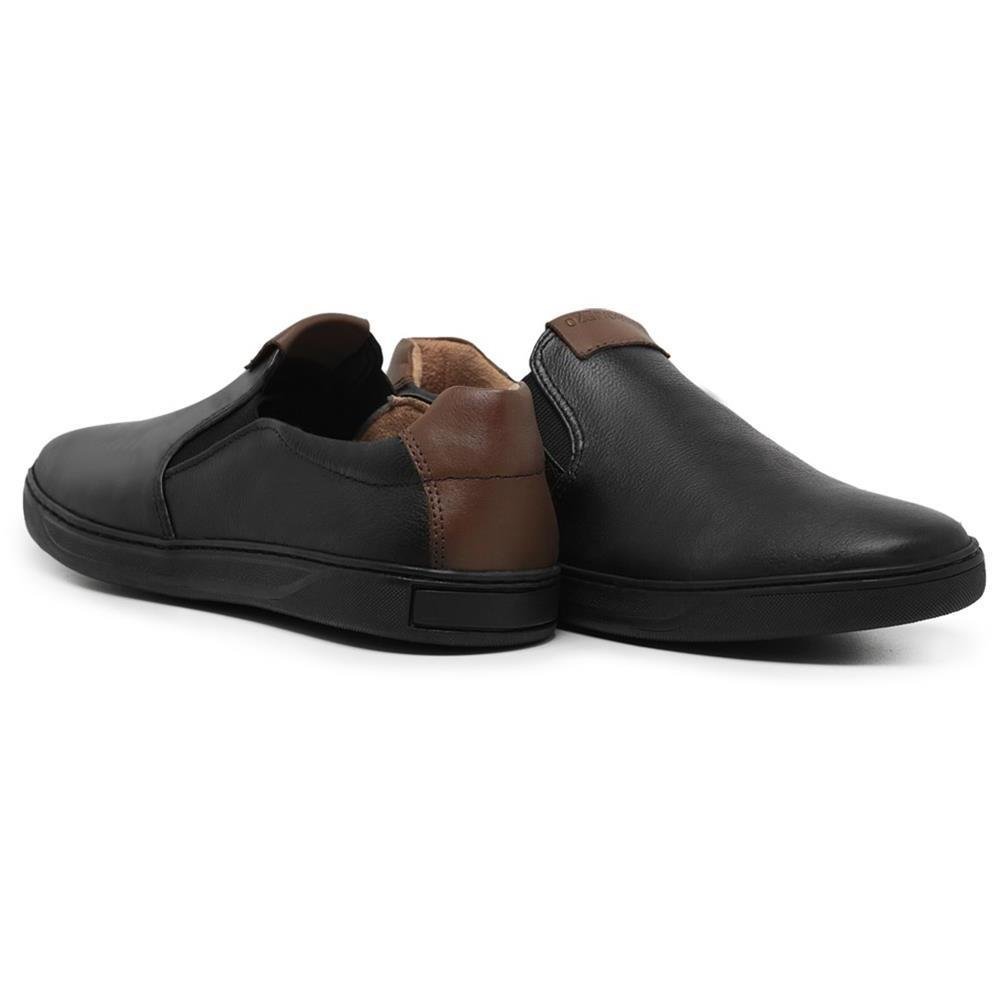 Tênis Slip On Masculino Confortável Dia a Dia Leve Versátil Preto 3