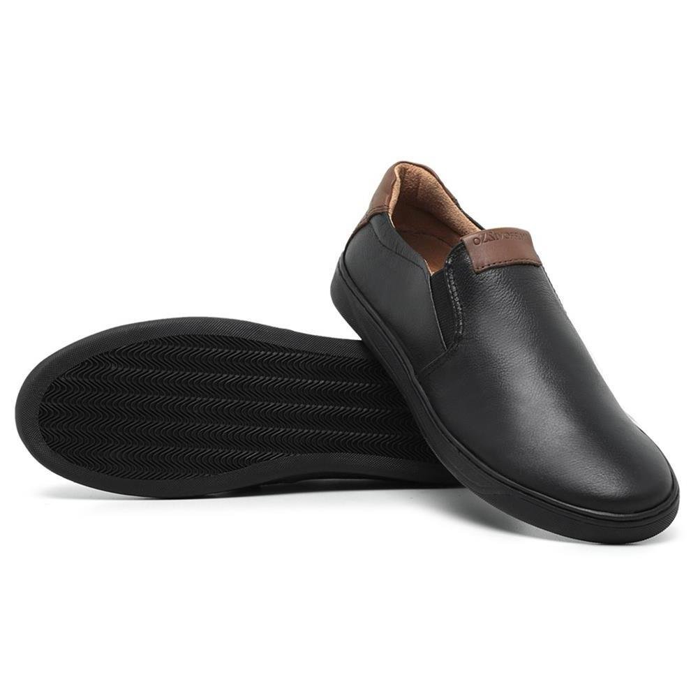 Tênis Slip On Masculino Confortável Dia a Dia Leve Versátil Preto 4