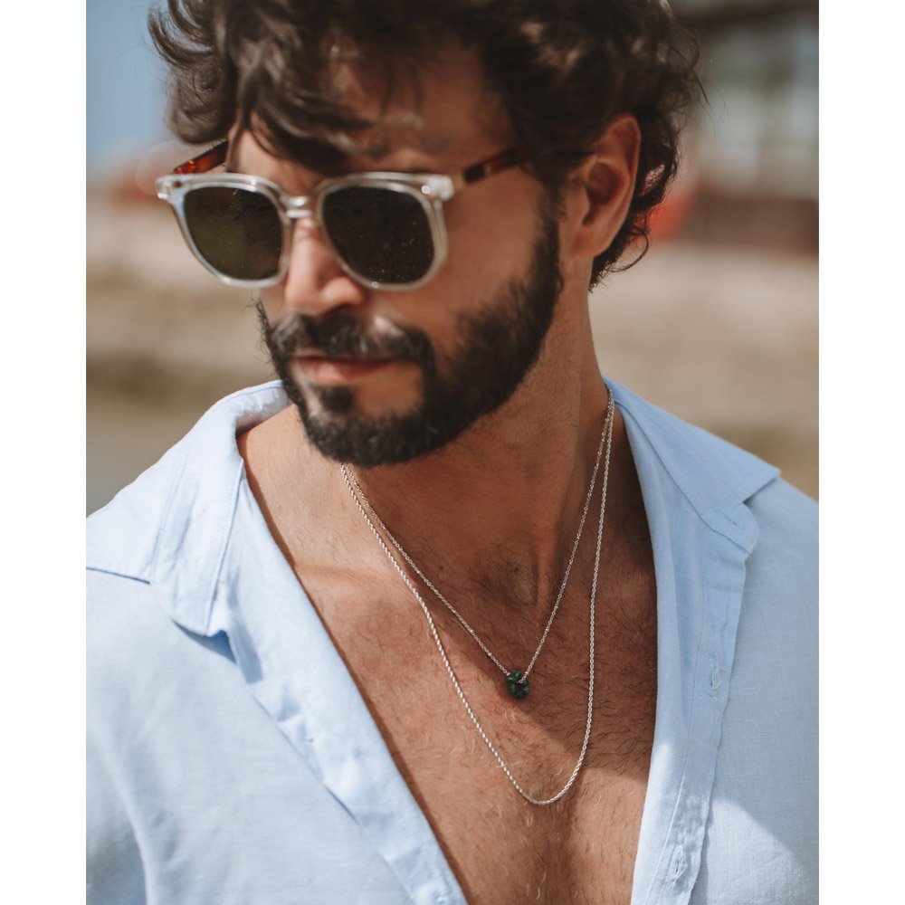 Colar Masculino Elo Malaquita Natural Blend Verde 2