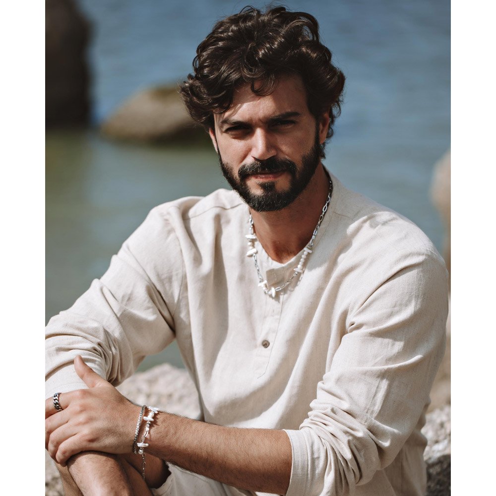Colar Masculino Pérola Barroca Natural Mix Branco 3