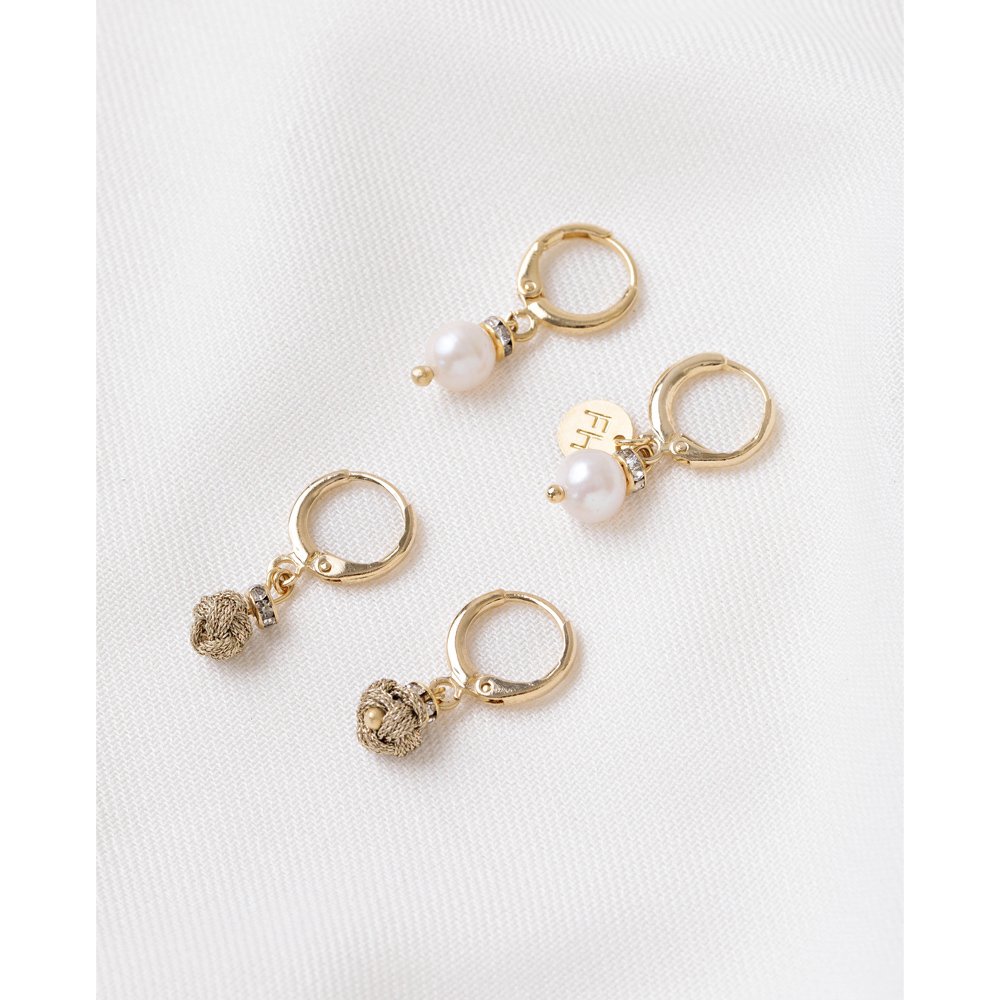 Kit Brinco Feminino Nó dourado Glow Pearls Dourado 2