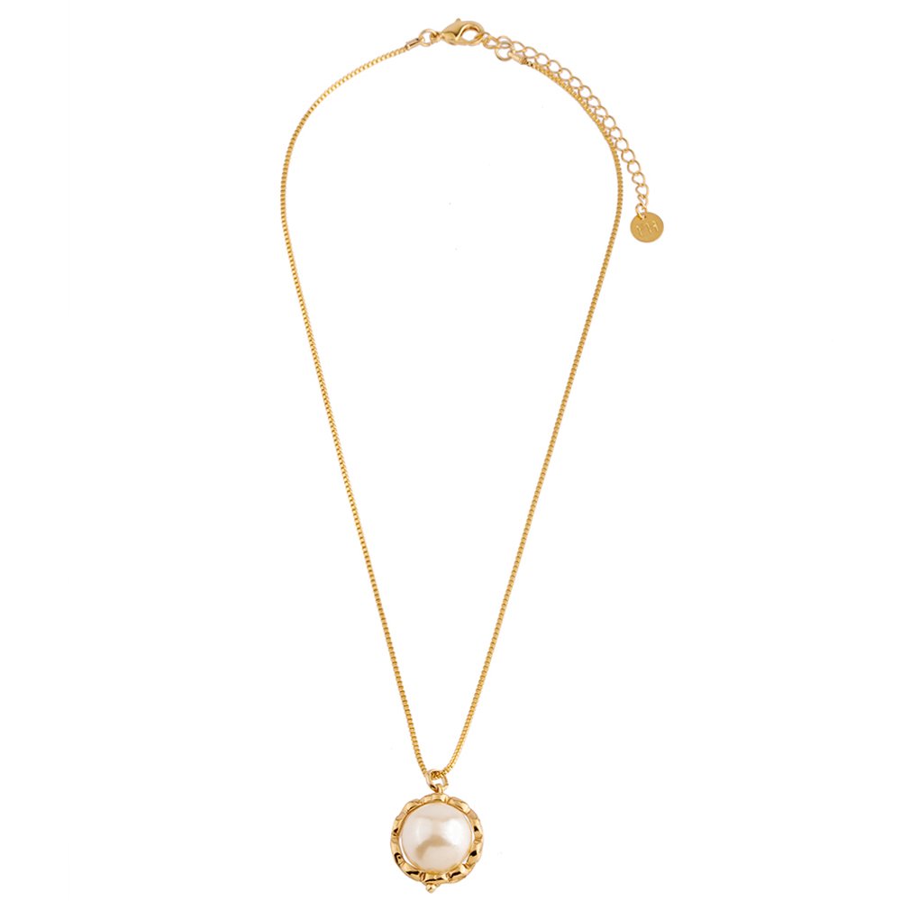 Colar Feminino Curto Big Bead Glow Pearls Dourado 1