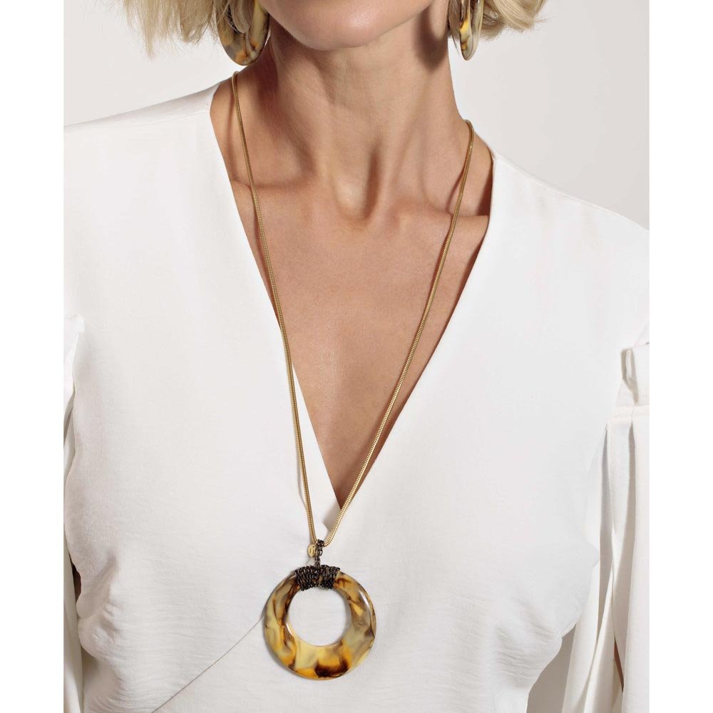 Colar Feminino Marmorizado Maxi Blend Bege 3