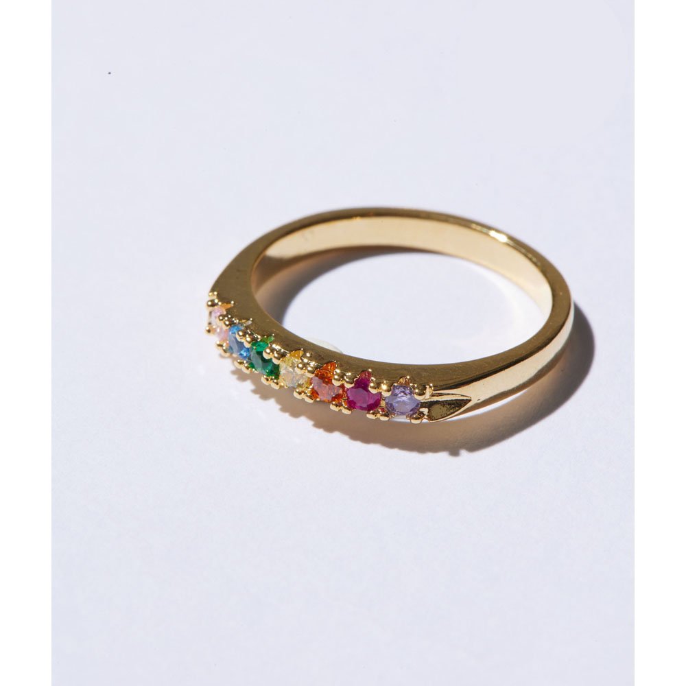 Anel Feminino Fio Colorido Dourado Essential Dourado 2