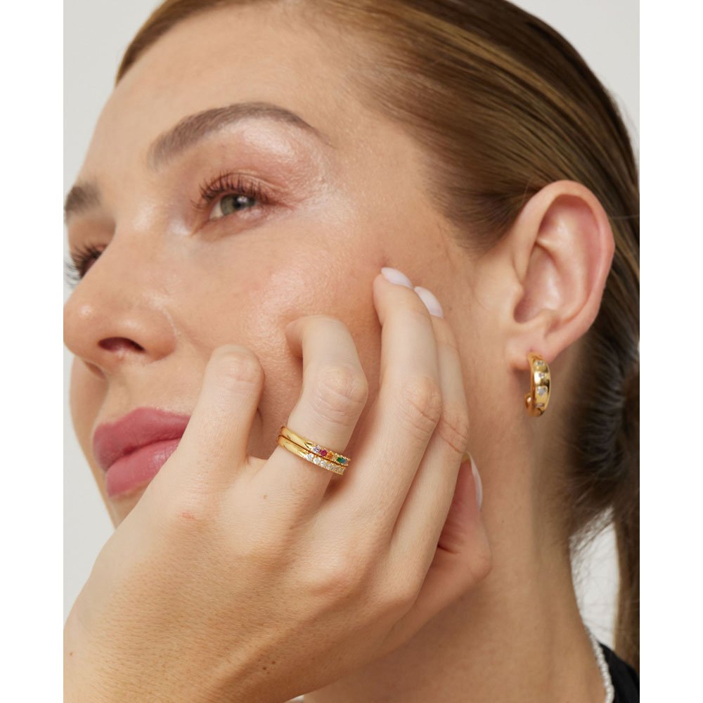 Anel Feminino Fio Colorido Dourado Essential Dourado 3