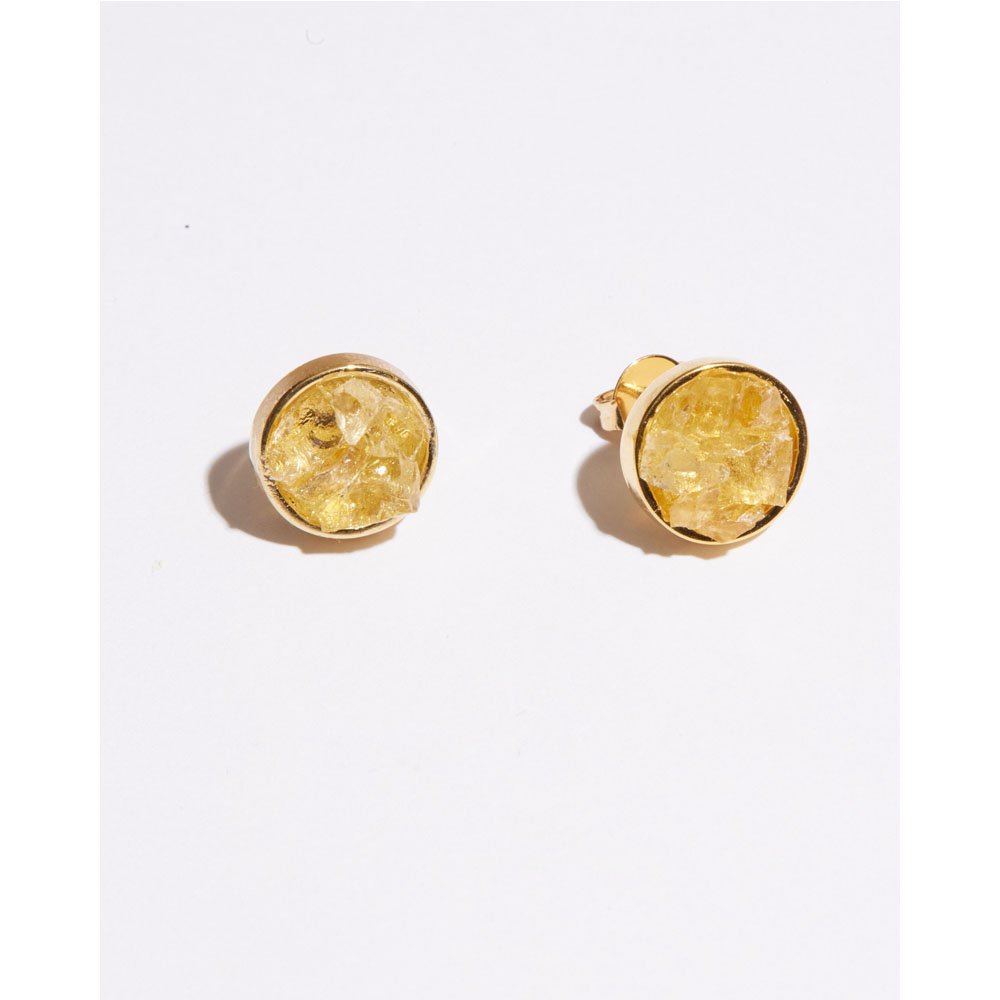 Brinco Feminino Pino Pedra Citrino Gaya Dourado 2