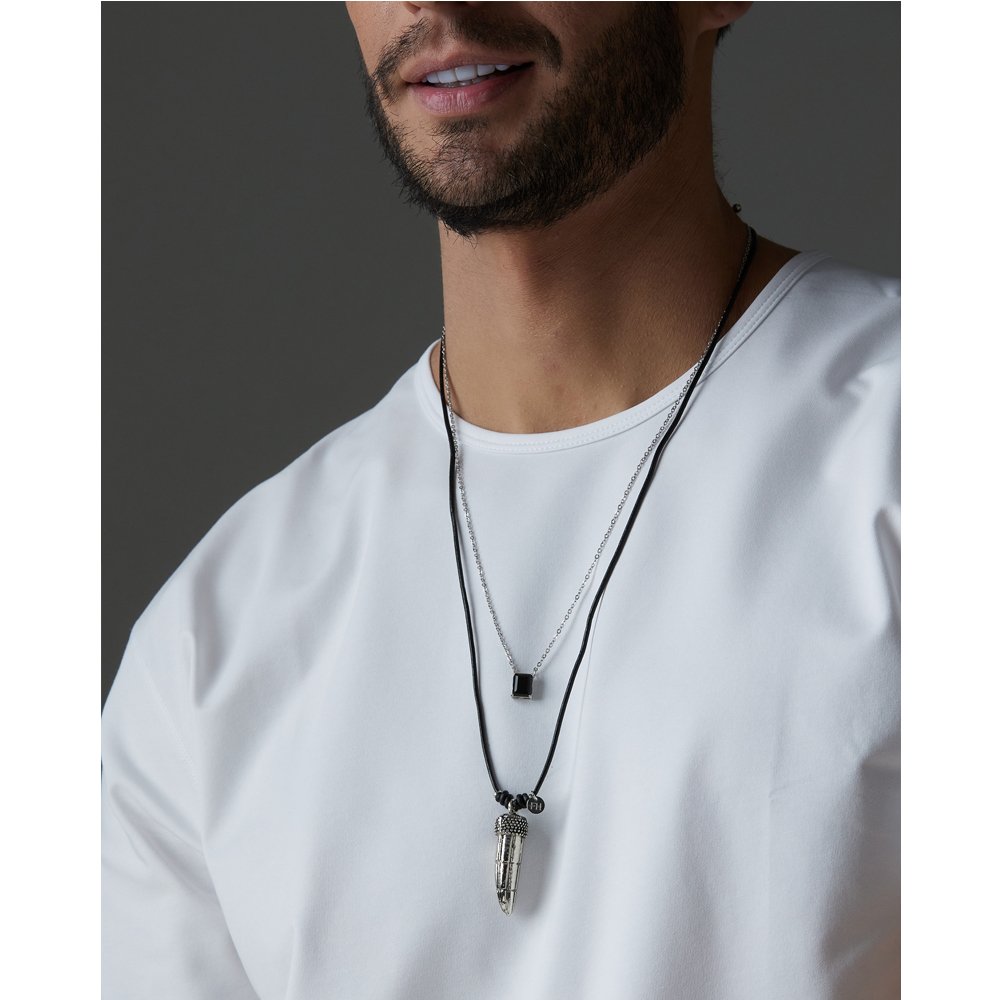 Colar Masculino Echos Of Time Noir Preto 4