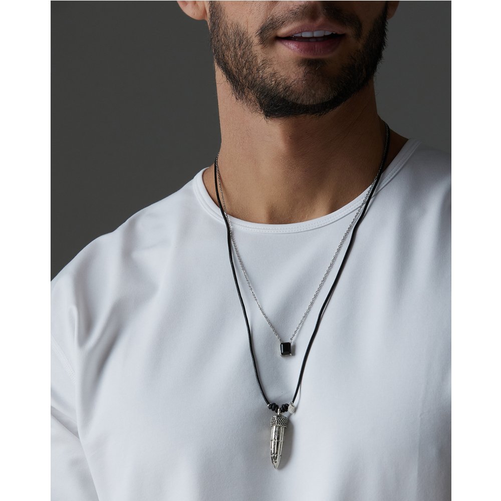 Colar Masculino Echos Of Time Noir Preto 5