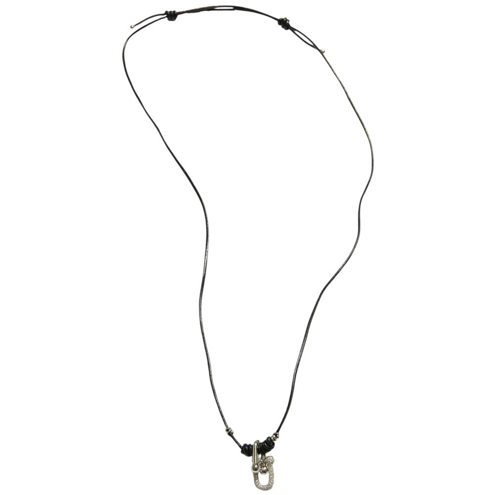 Colar Masculino Fortune Prateado Noir Preto 1