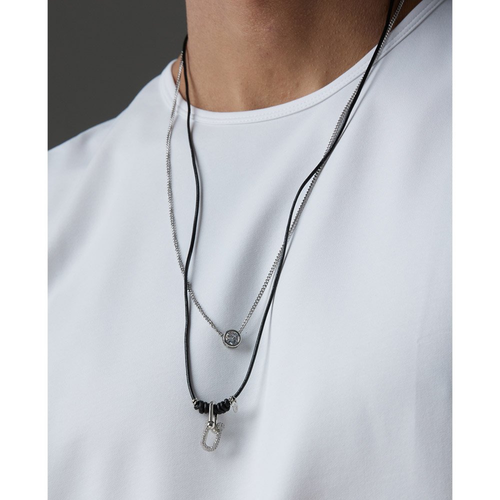 Colar Masculino Fortune Prateado Noir Preto 5