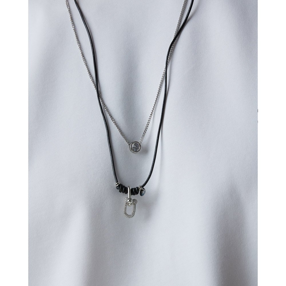 Colar Masculino Fortune Prateado Noir Preto 6