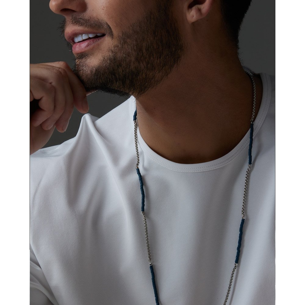 Colar Masculino Prussian Blue Noir Azul 5