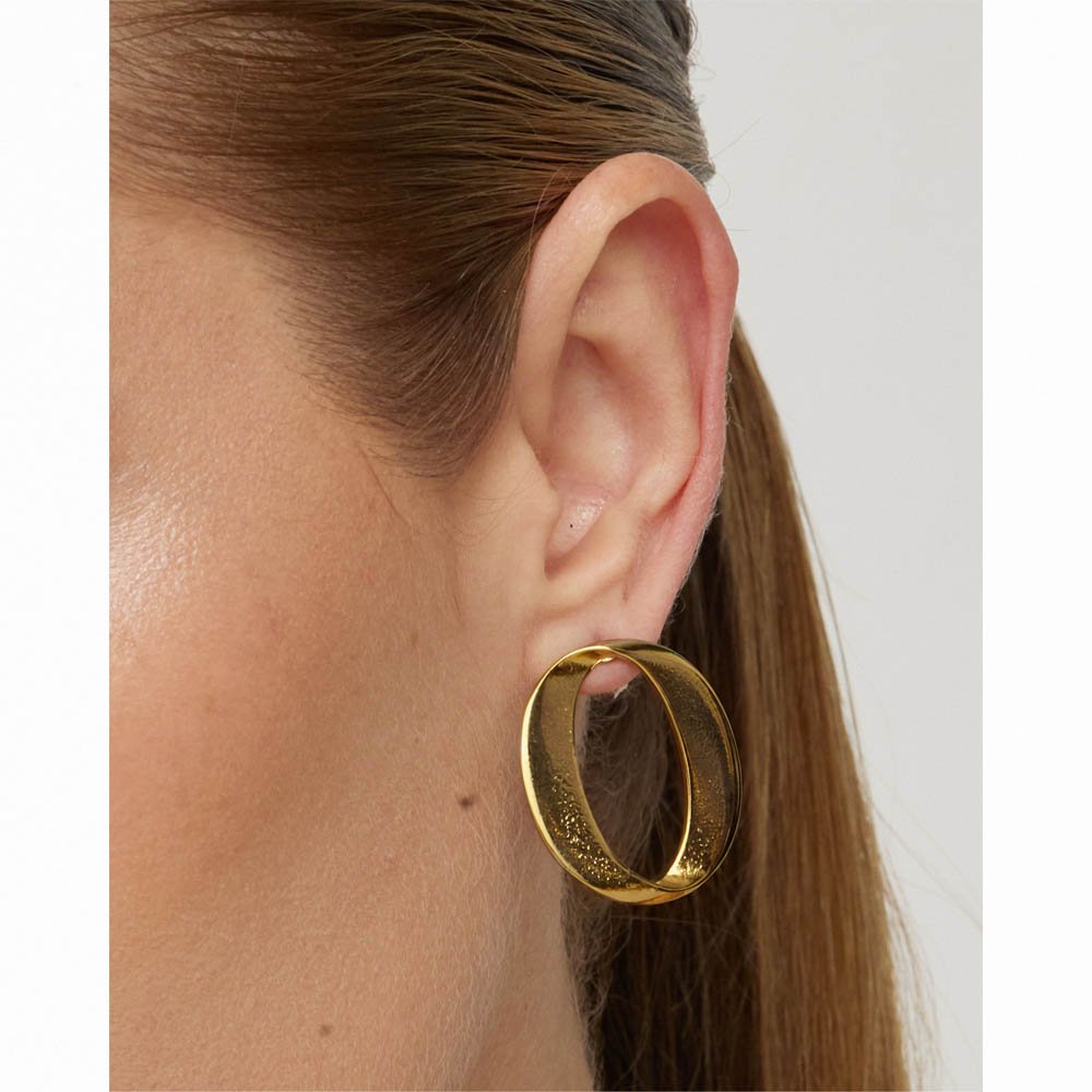 Brinco Feminino Abstrato Dourado Dourado 3