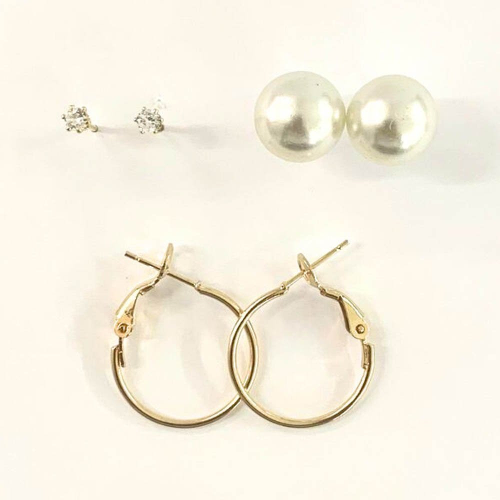 Kit Brinco Feminino Basic Chic 3 Pares Dourado 2