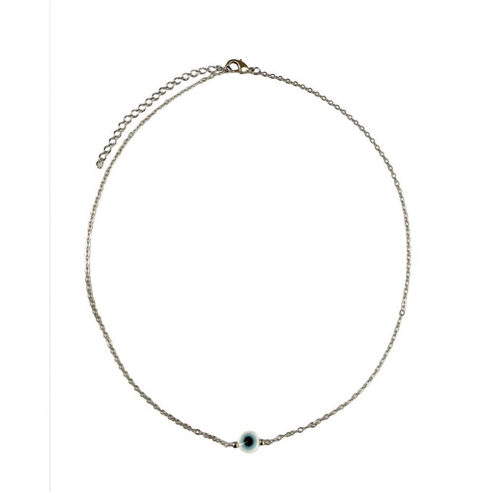 Colar Feminino Olho Grego Prateado Prateado 1