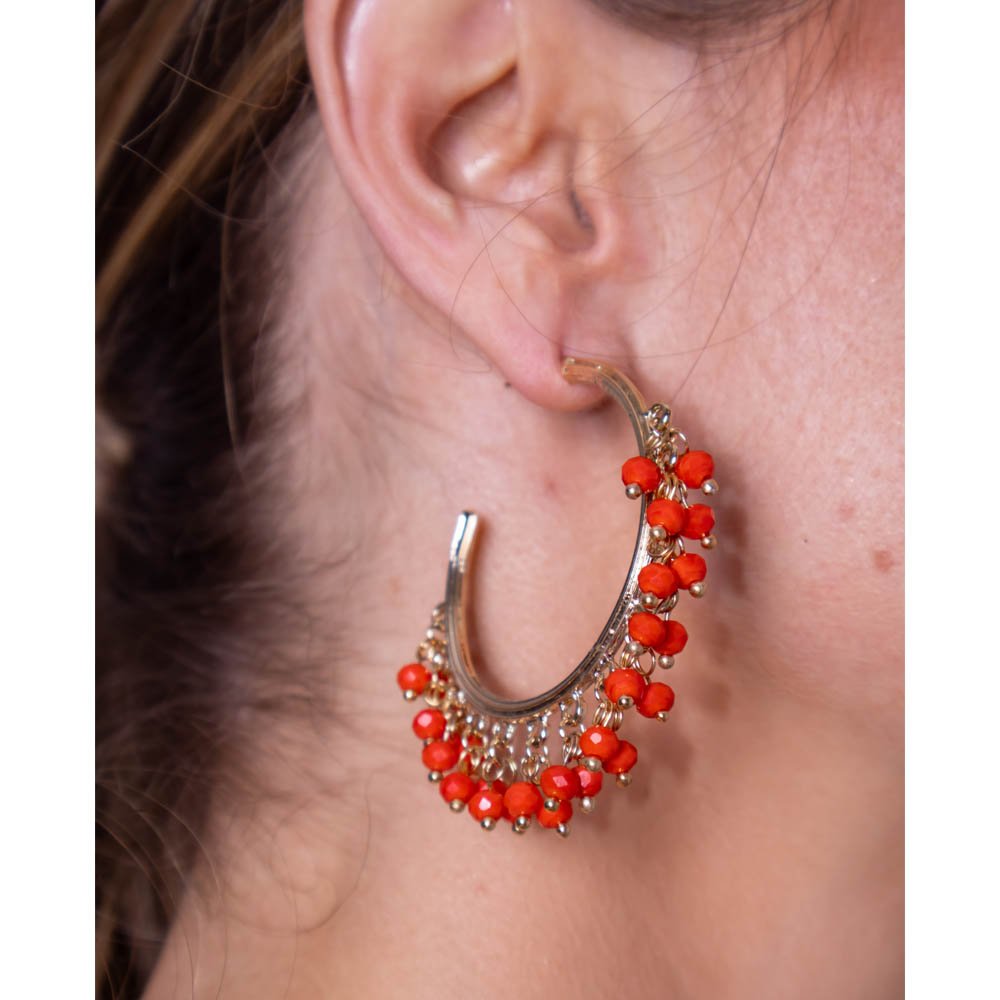 Brinco Feminino Argola Coral Dourado Gipsy Soul Dourado 2