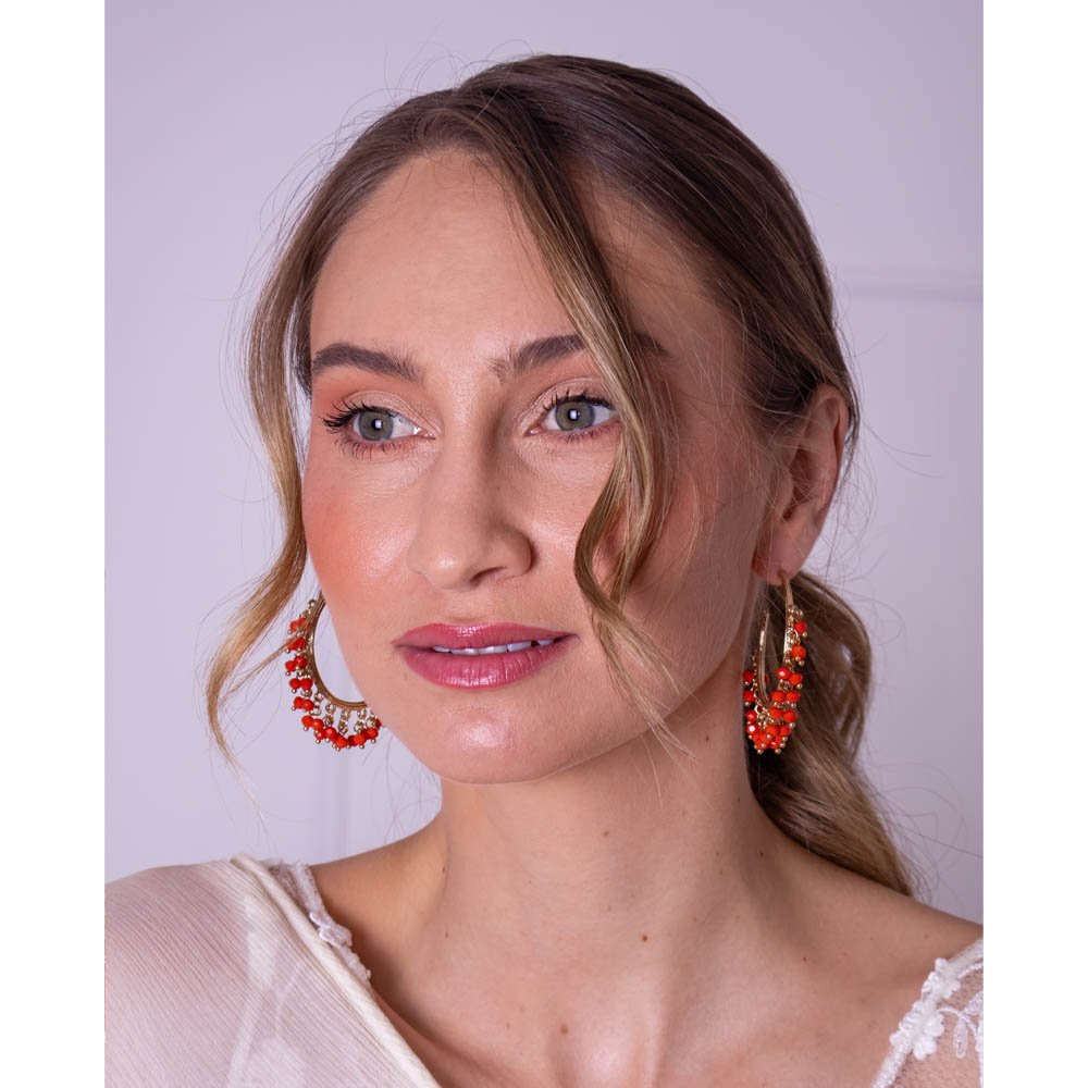 Brinco Feminino Argola Coral Dourado Gipsy Soul Dourado 4