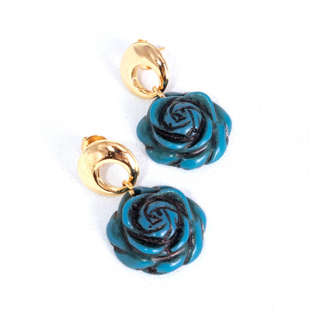 Brinco Feminino Blue Bloom Dourado Gipsy Soul