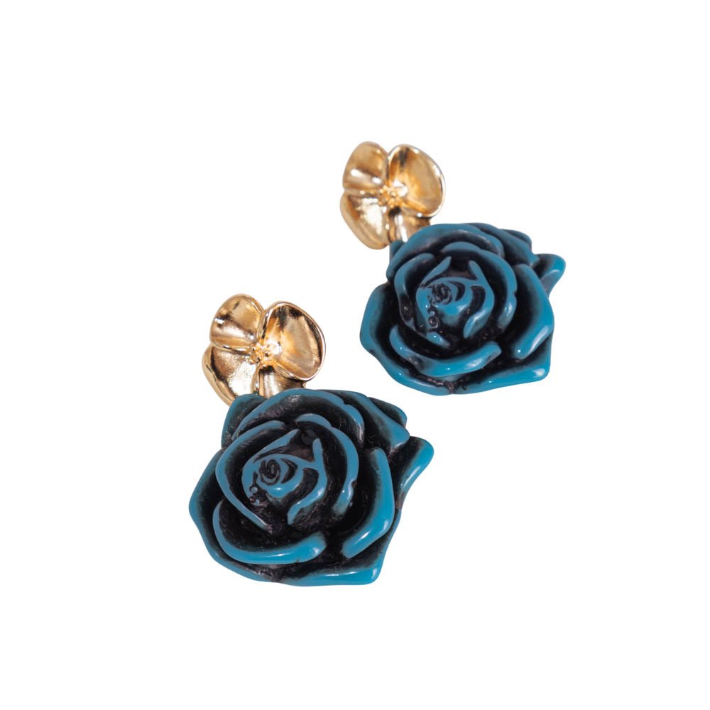 Brinco Feminino Blue Flower Dourado Gipsy Soul Dourado 1
