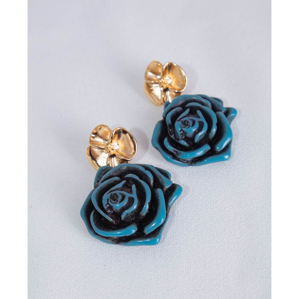 Brinco Feminino Blue Flower Dourado Gipsy Soul Dourado 3