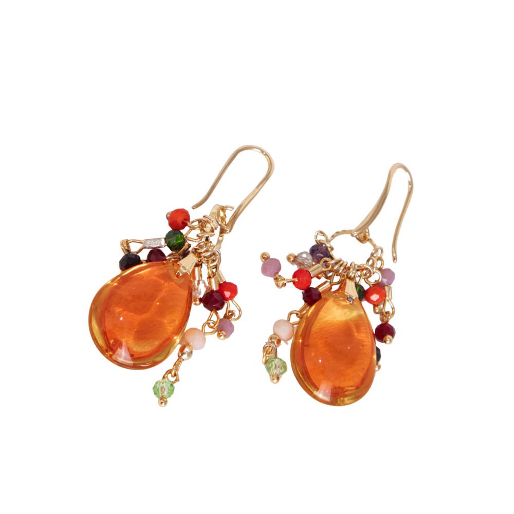 Brinco Feminino Gota Laranja Dourado Gipsy Soul Dourado 1