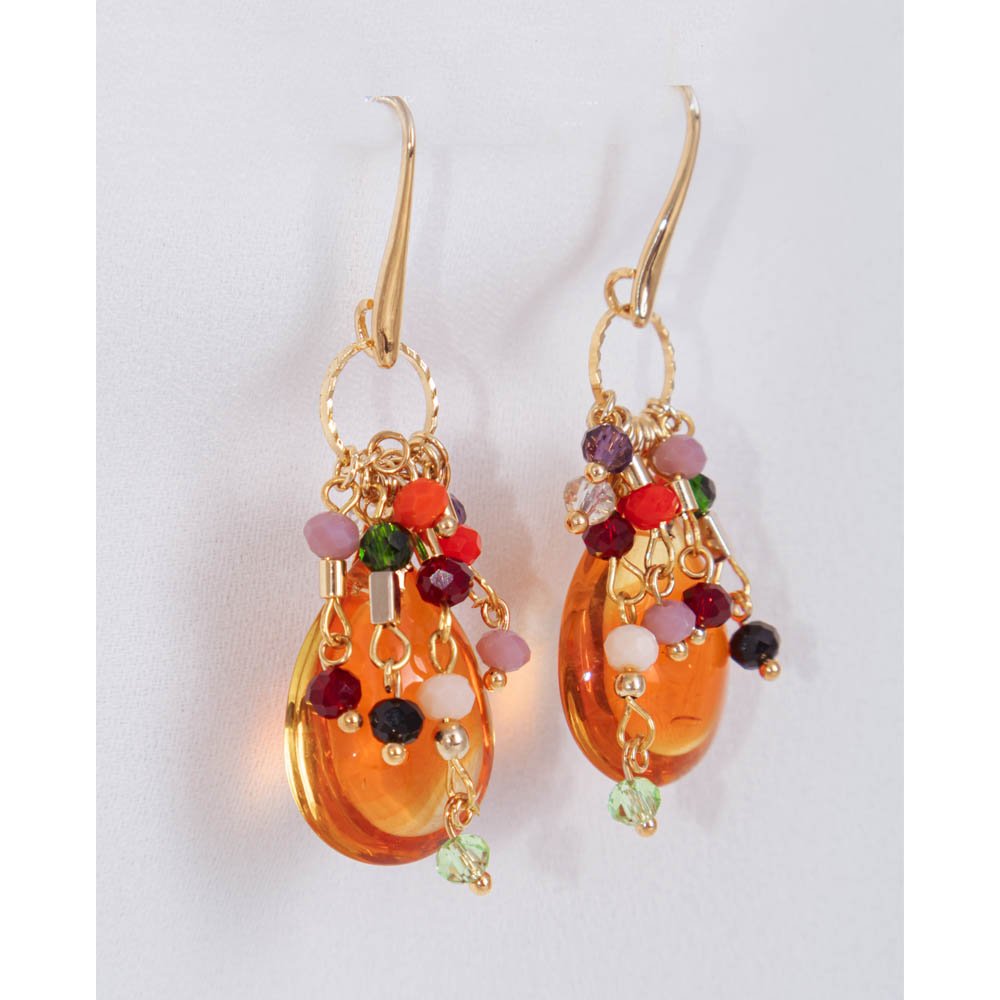 Brinco Feminino Gota Laranja Dourado Gipsy Soul Dourado 5