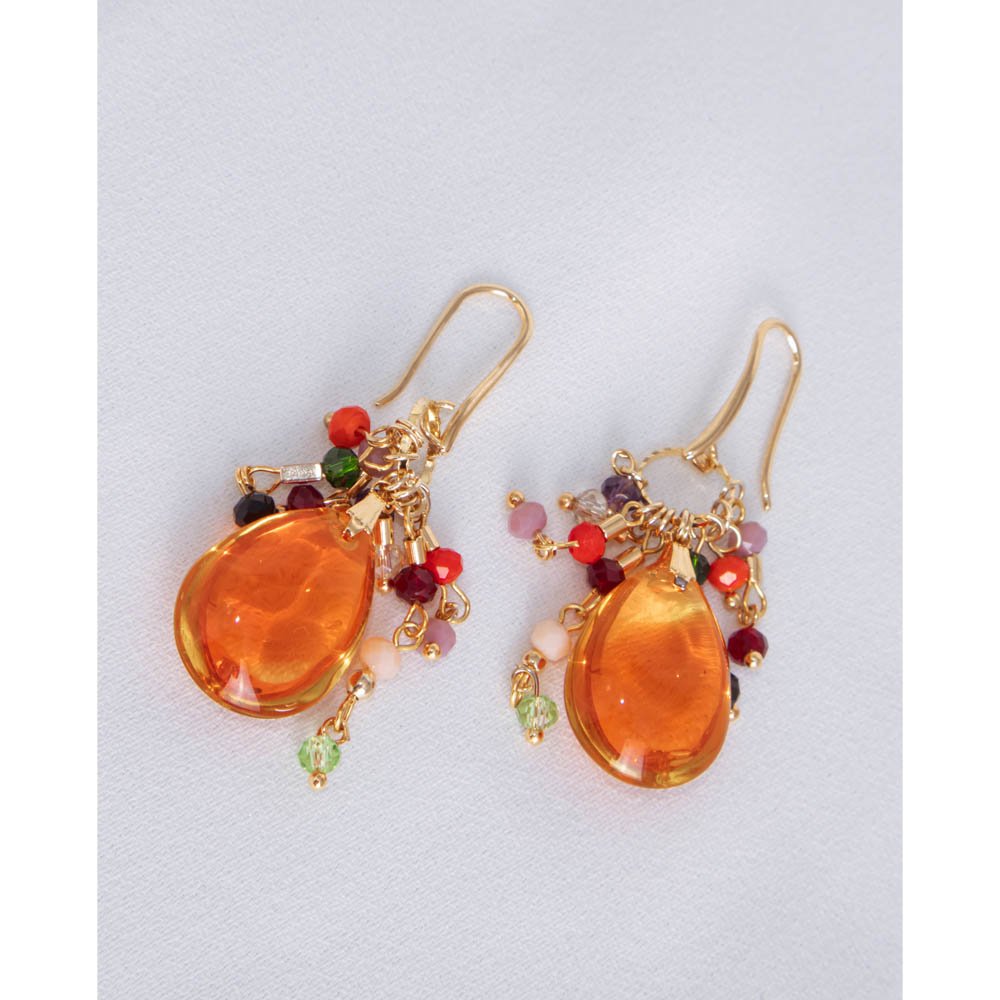 Brinco Feminino Gota Laranja Dourado Gipsy Soul Dourado 6