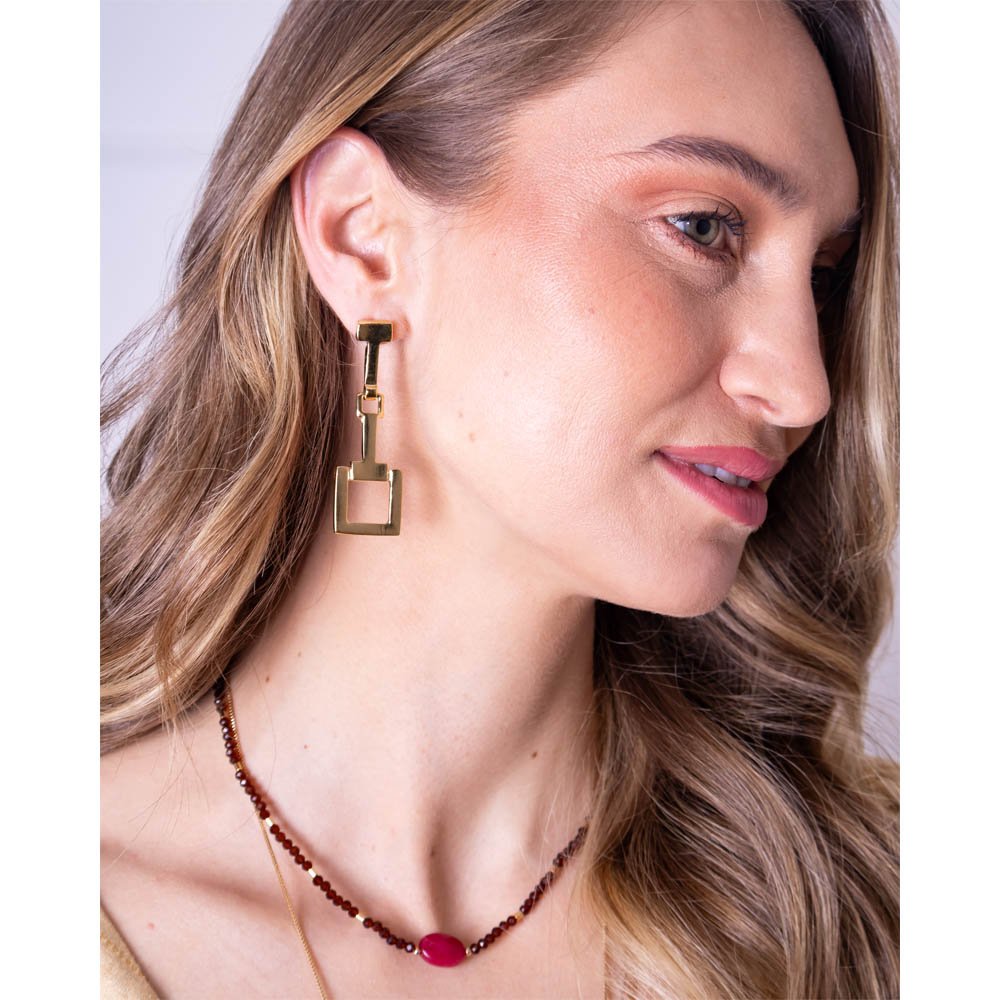Brinco Feminino Square Dourado Gipsy Soul Dourado 3