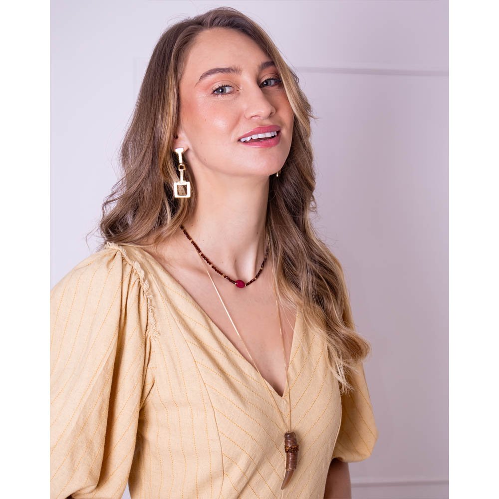 Brinco Feminino Square Dourado Gipsy Soul Dourado 4