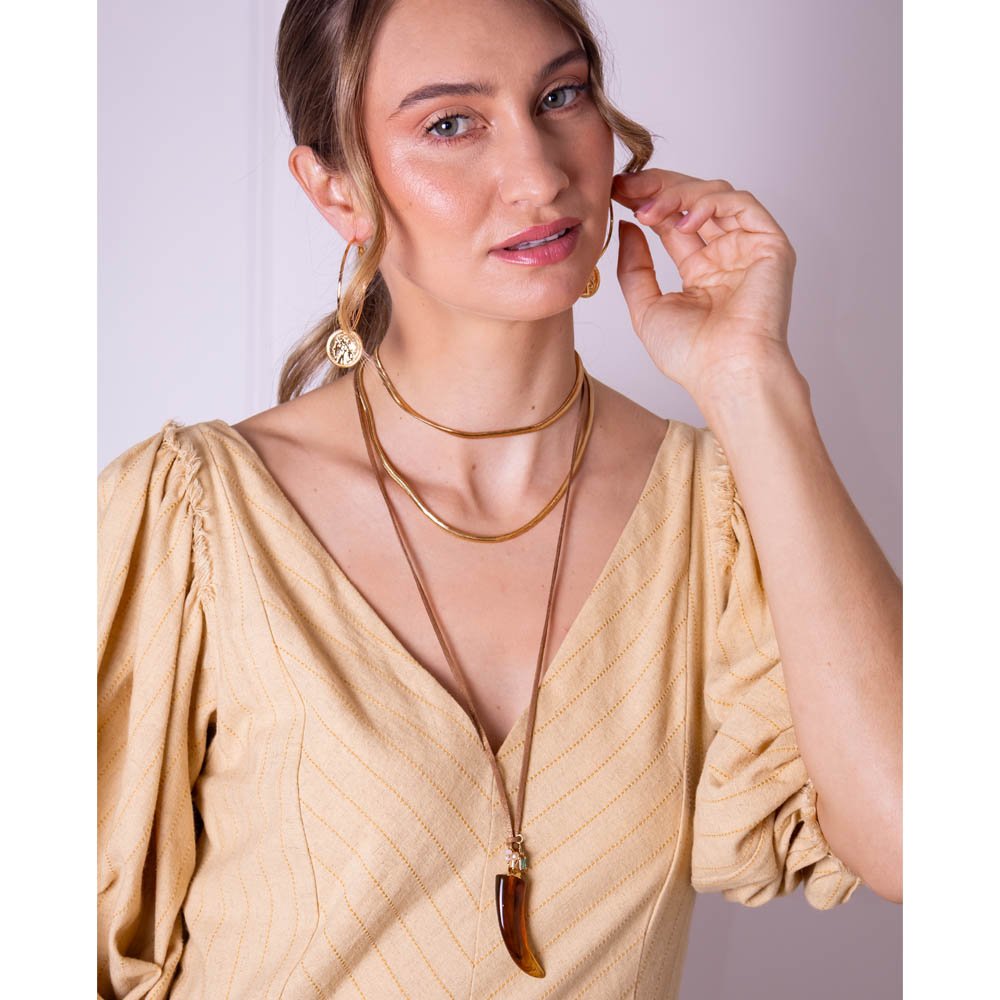 Colar Feminino Camurça Dourado Gipsy Soul Dourado 2