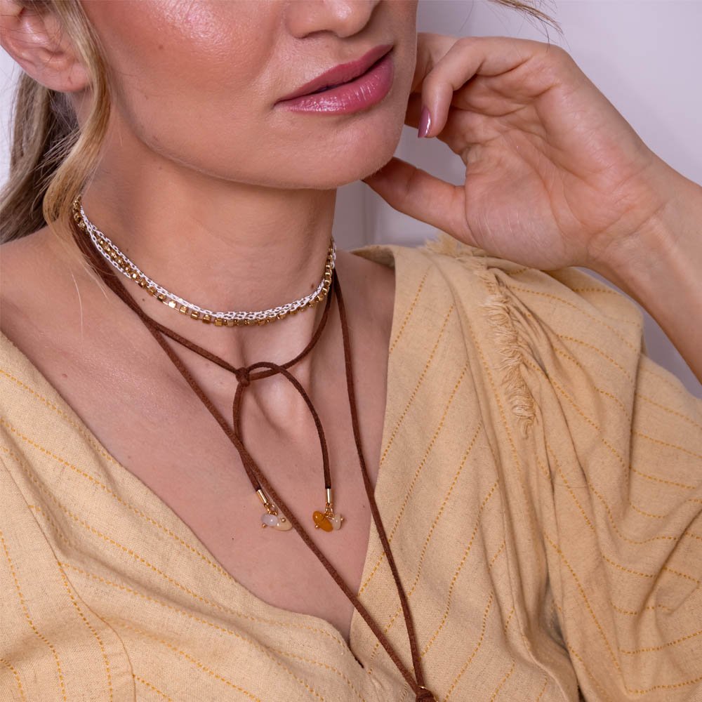 Colar Feminino Choker Corrente Strass Dourado Gipsy Soul Dourado 3