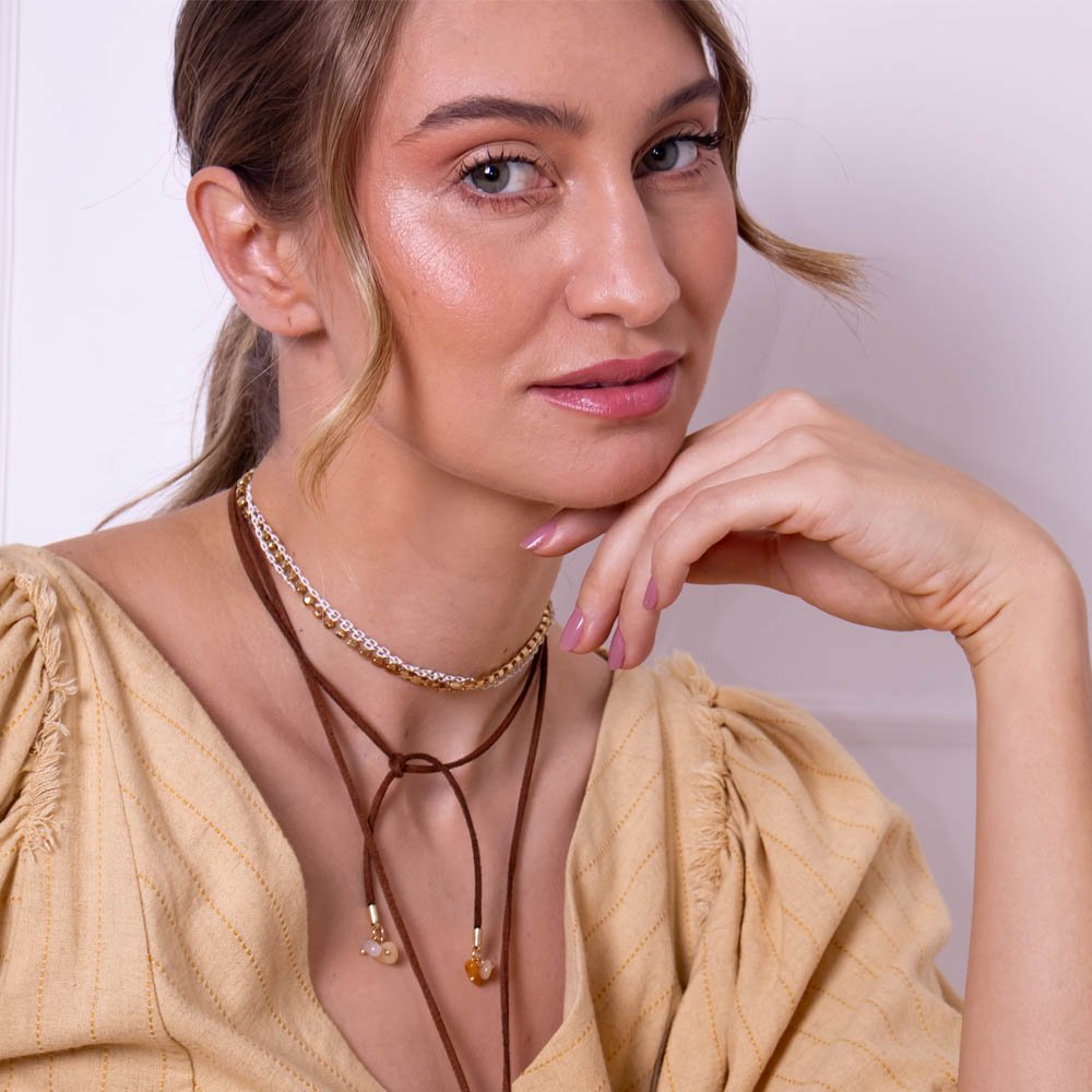 Colar Feminino Choker Corrente Strass Dourado Gipsy Soul Dourado 4