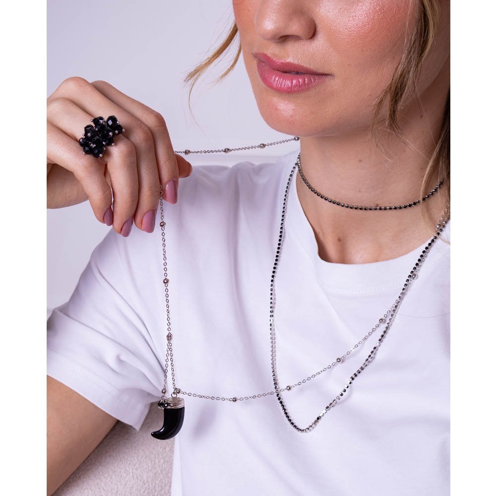 Colar Feminino Dente Preto Gipsy Soul Prata 3