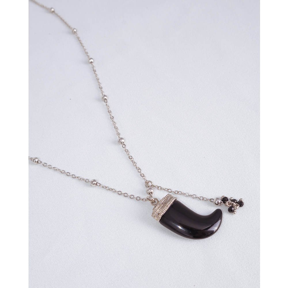 Colar Feminino Dente Preto Gipsy Soul Prata 4