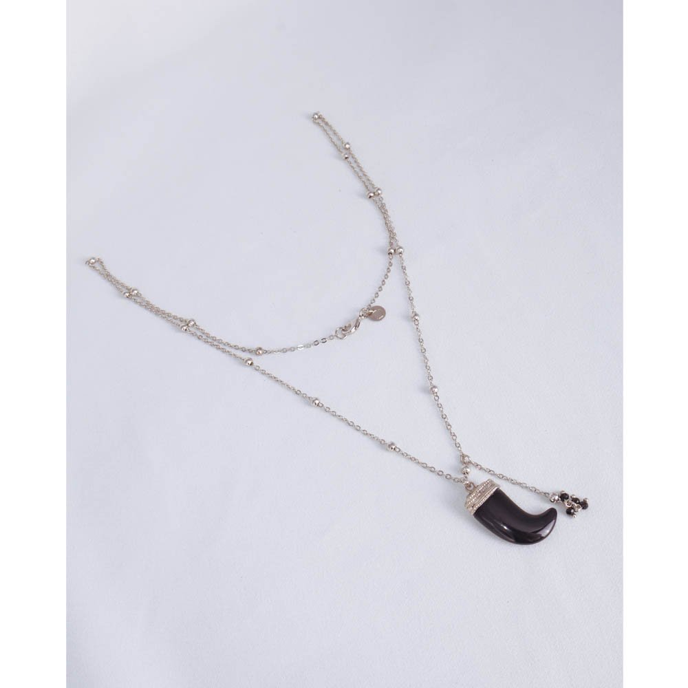 Colar Feminino Dente Preto Gipsy Soul Prata 5