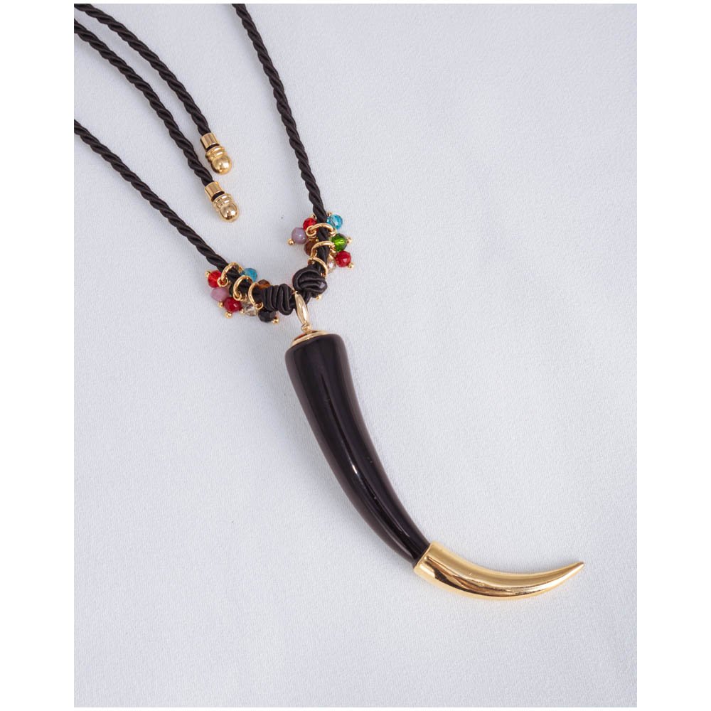 Colar Feminino Mystic Fang Dourado Gipsy Soul Preto 4