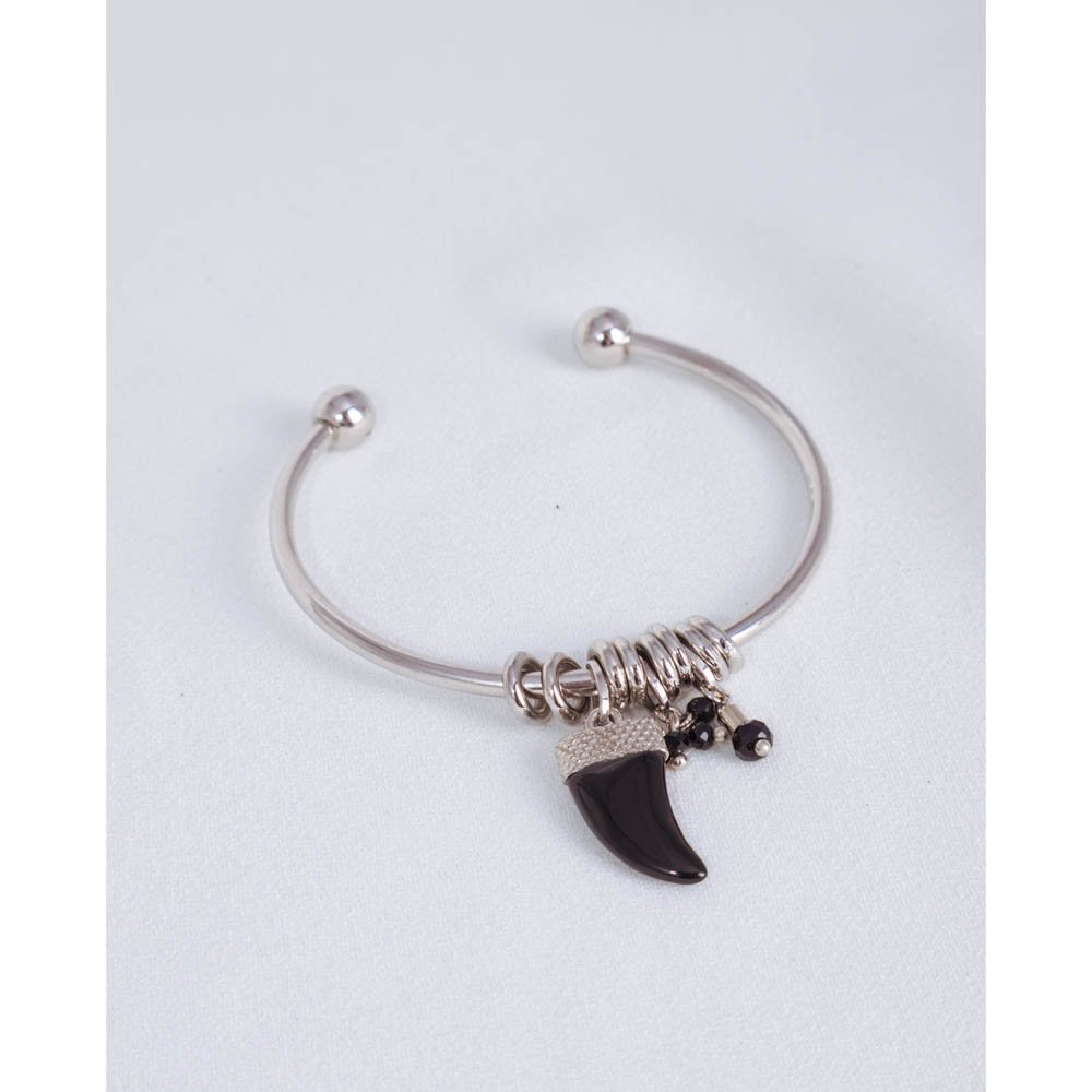 Pulseira Feminina Dente Preto Gipsy Soul Prata 4